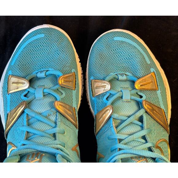 Nike x Kyrie His Legacy Teal Blue & Gold Horus Men's Size 10.5 DA7567-991 - Picture 7 of 12